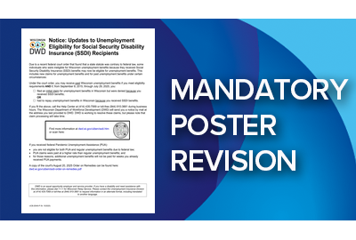 Wisconsin unemployment benefits for SSDI recipients poster