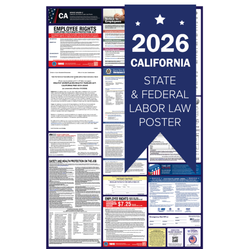 California 2026 all in one state and federal labor law poster
