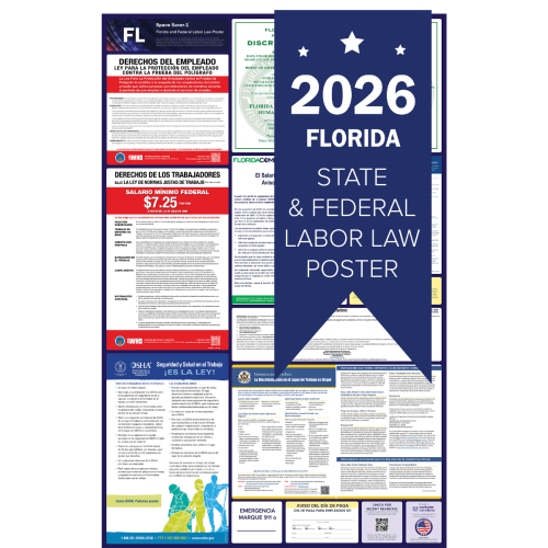 Florida Spanish 2026 all in one state and federal labor law poster