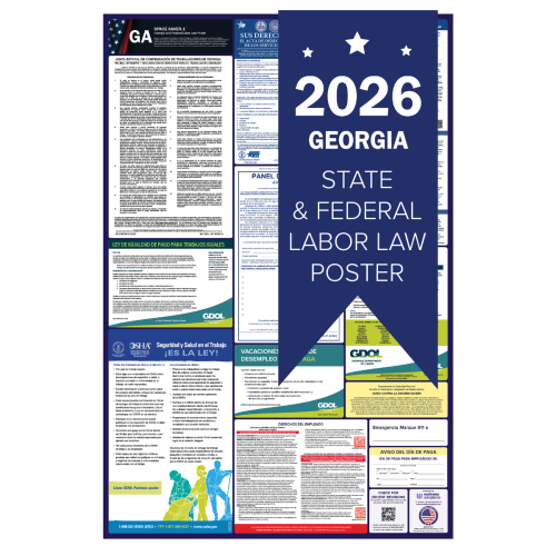 Georgia Spanish 2026 all in one state and federal labor law poster