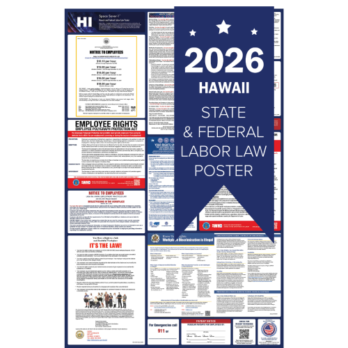 Hawaii 2026 all in one state and federal labor law poster