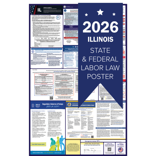 Illinois Spanish 2026 all in one state and federal labor law poster