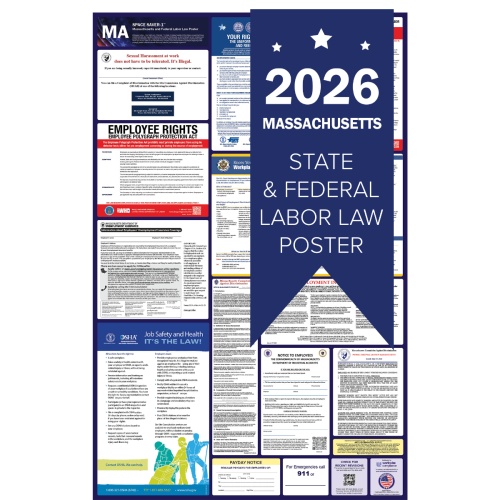 Massachusetts 2026 all in one state and federal labor law poster