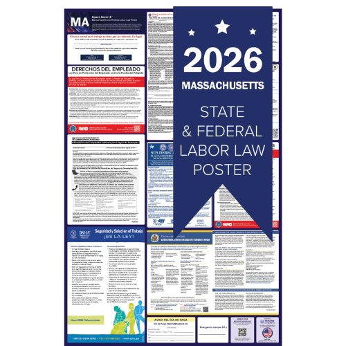 Massachusetts Spanish 2026 all in one state and federal labor law poster
