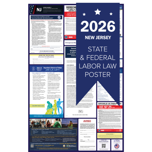 New Jersey Spanish 2026 all in one state and federal labor law poster