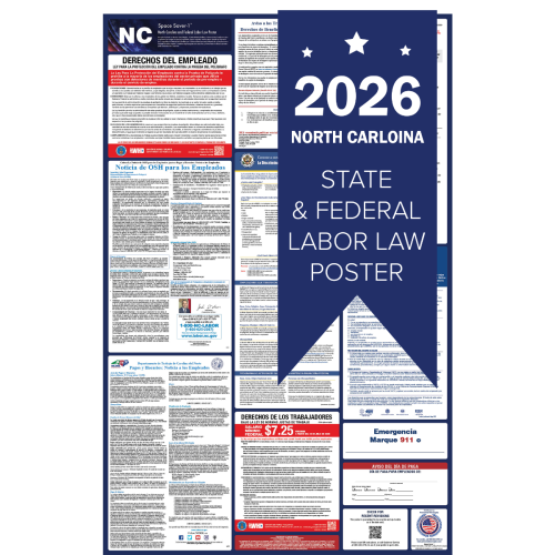 North Carolina Spanish 2026 all in one state and federal labor law poster