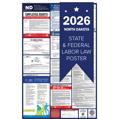 North Dakota 2026 all in one state and federal labor law poster