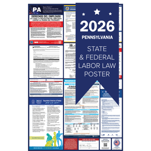Pennsylvania Spanish 2026 all in one state and federal labor law poster