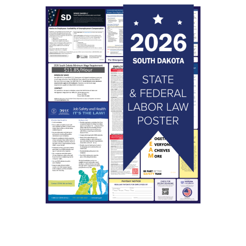 South Dakota 2026 all in one state and federal labor law poster