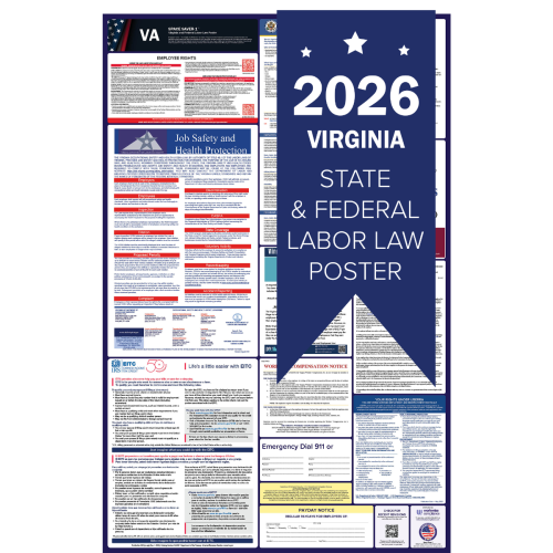 Virginia 2026 all in one state and federal labor law poster